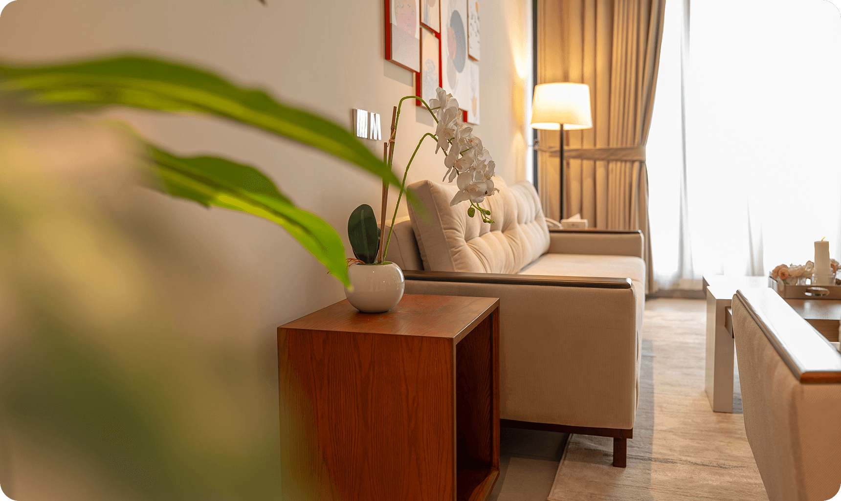 Cyrus One Hotel room — warm interiors near Islamabad airport